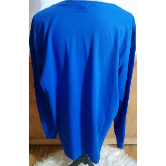 Handmade Women's Crew Neck LS Navy Graphic T-Shirt Sewing Lady Sz XL - Picture 6 of 7